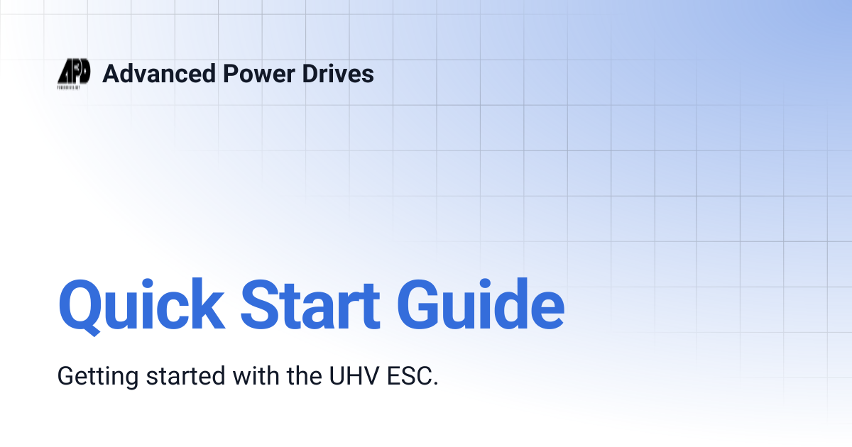 Quick Start Guide | Advanced Power Drives